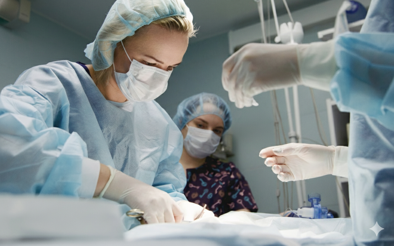 Orthopaedic surgical team in operating theatre